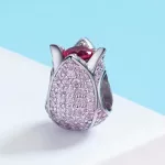 Ezüst charm, tulipán