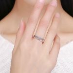 Ezüst gyűrű kristályokkal, kék, 8