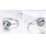 Ezüst gyűrű kék kristállyal, 7