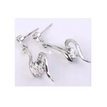 Spirálba foglalt szív fülbevaló Swarovski kristállyal díszített, fehér