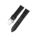 Óraszíj bőrből, 22 mm, fekete-fehér