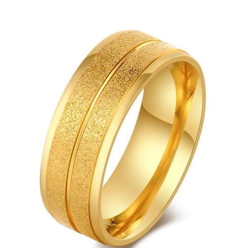 Női eljegyzési gyűrű nemesacélból, arany, 6-os méret