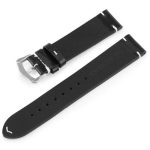 Óraszíj bőrből, hagyományos stílus, 20 mm, fekete