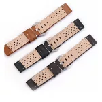 Férfi óraszíj bőrből, 24 mm, fekete