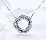 Ezüst nyaklánc kristályspirállal