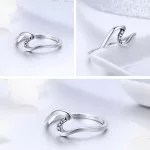 Ezüst gyűrű hullámos formával, 7