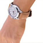 Óraszíj marhabőrből, retro stílusú, világosbarna, 20 mm