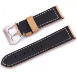 Óraszíj marhabőrből, retro stílusú, világosbarna, 24 mm