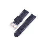 Óraszíj marhabőrből, retro stílusú, sötétkék mintás, 20 mm