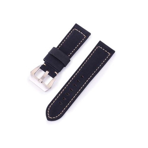 Óraszíj marhabőrből, retro stílusú, sötétkék, 22 mm