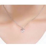 Ezüst nyaklánc macskás szív medállal