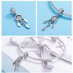 Ezüst charm, álomfogó