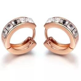   Divatos karikafülbevaló Swarovski kristállyal díszített, arany/fehér