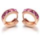 Divatos karikafülbevaló Swarovski kristállyal díszített, arany/rózsaszín