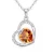 Nyaklánc szív a szívben medállal, Swarovski kristállyal díszített, topáz