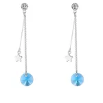 Fülbevaló csillaggal és Swarovski kristállyal díszített, akvamarin