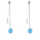 Fülbevaló csillaggal és Swarovski kristállyal díszített, akvamarin