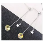 Fülbevaló csillaggal és Swarovski kristállyal díszített, barack