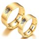 Nemesacél női karikagyűrű, "His Queen" felirattal, arany színű, 8-as méret
