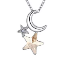   Nyaklánc Hold-csillag medállal, Swarovski kristállyal díszített, GSHA