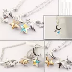 Nyaklánc Hold-csillag medállal, Swarovski kristállyal díszített, AB