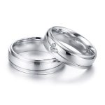 Nemesacél női karikagyűrű geometrikus mintával, cirkóniumkristállyal 6