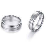 Nemesacél női karikagyűrű geometrikus mintával, cirkóniumkristállyal 6