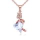 Nyaklánc virágos szív medállal, Swarovski kristállyal díszített, fehér