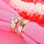 Nemesacél férfi karikagyűrű aranyozással, 9