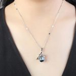 Nyaklánc csillagszem medállal, Swarovski kristállyal díszített, kék