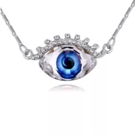  Nyaklánc szemet formázó medállal, Swarovski kristállyal díszített, zafírkék