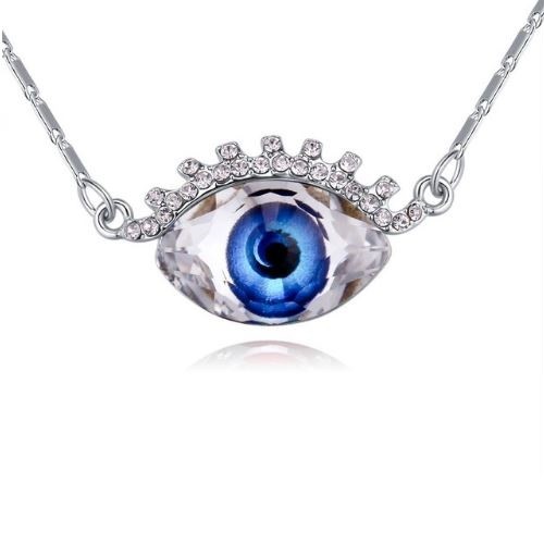 Nyaklánc szemet formázó medállal, Swarovski kristállyal díszített, zafírkék