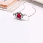 Nyaklánc szemet formázó medállal, Swarovski kristállyal díszített, piros