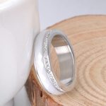 Női gyűrű nemesacélból, kerámiabetéttel, ezüst, 7