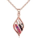 Nyaklánc csepp alakú medállal, cseh kristállyal, multikolor