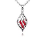 Nyaklánc csepp alakú medállal, cseh kristállyal, piros