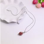 Nyaklánc csepp alakú medállal, cseh kristállyal, piros