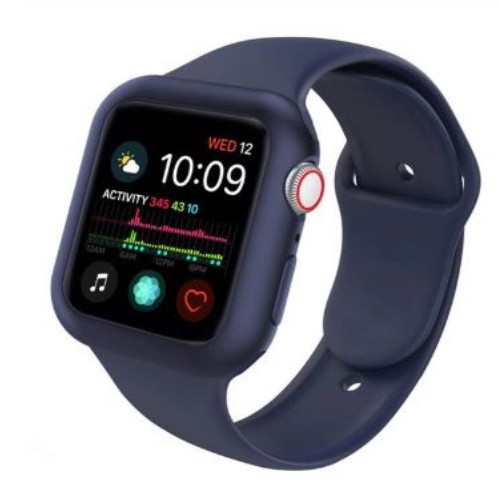 Apple watch óraszí tokkalj, szilikon, 42 mm, M, L, sötétkék