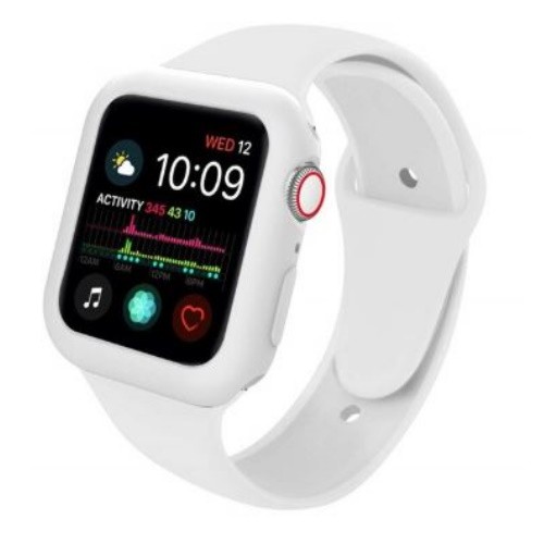 Apple watch óraszíj tokkal, szilikon, 38 mm, M, L, fehér