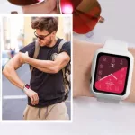 Apple watch óraszíj tokkal, szilikon, 38 mm, S, M, fehér