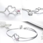 Ezüst karkötő két szívvel