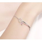 Ezüst karkötő két szívvel