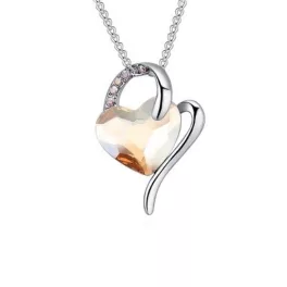   Nyaklánc elegáns Swarovski kristállyal díszített szív medállal, arany