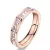 Női eljegyzési gyűrű, nemesacél, kristályos, rosegold, 10
