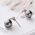 Gyöngyös nyaklánc és fülbevaló szett Swarovski kristállyal díszített, fekete