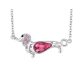 Nyaklánc Swarovski kristállyal díszített kutyás medállal, rózsaszín