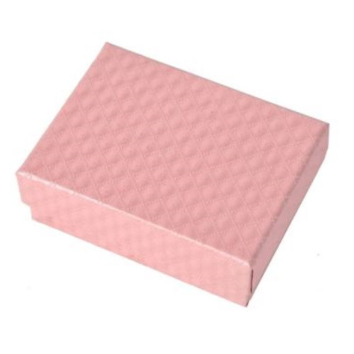 Ékszerdoboz strukturált mintával, papír, rózsaszín