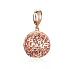 Ezüst charm, áttört virágos, rosegold 
