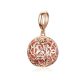 Ezüst charm, áttört virágos, rosegold 