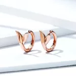 Ezüst fülbevaló, delfinfarok, rosegold